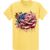 Picture of American Flag Bleeding Rose with Butterflies Unisex T-Shirt