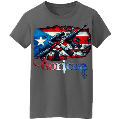 Picture of Patriotic Boricua Tactical AR-15 T-Shirt