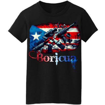 Picture of Patriotic Boricua Tactical AR-15 T-Shirt