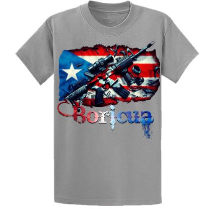 Picture of Patriotic Boricua Tactical AR-15 T-Shirt