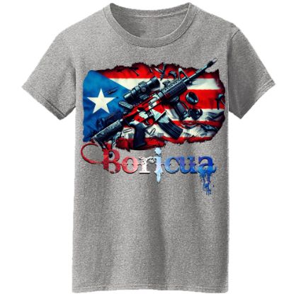 Picture of Patriotic Boricua Tactical AR-15 T-Shirt