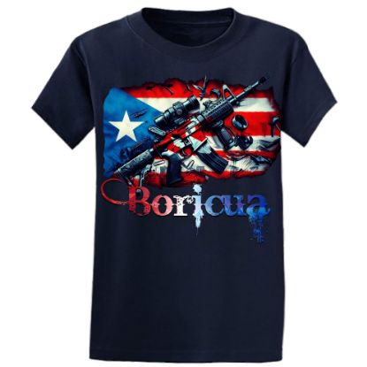 Picture of Patriotic Boricua Tactical AR-15 T-Shirt