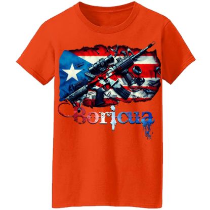 Picture of Patriotic Boricua Tactical AR-15 T-Shirt