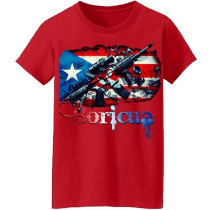 Picture of Patriotic Boricua Tactical AR-15 T-Shirt