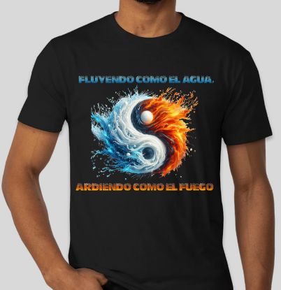 Picture of Flowing Like Water, Burning Like Fire - Yin Yang T-Shirt