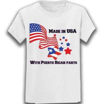 Picture of Made in USA with Country of Choice Parts T-Shirt – Customizable Country Design