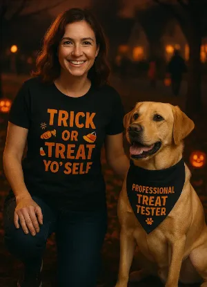 Picture of Custom Matching T-Shirt & Dog Bandana Set – Personalized Designs